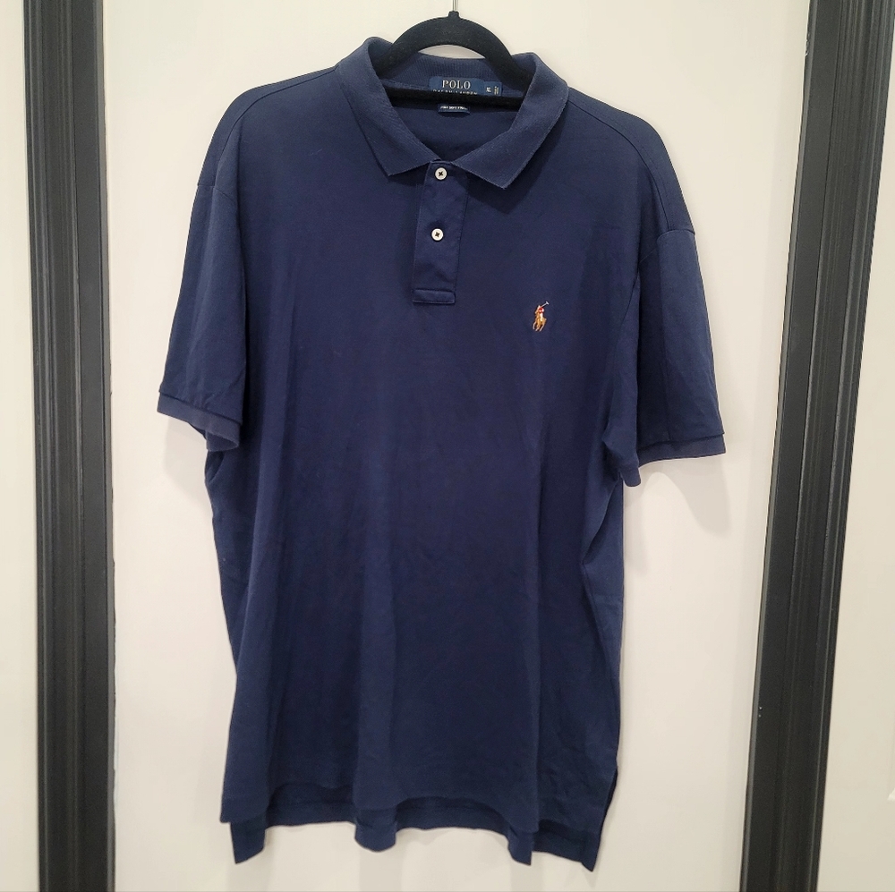 Polo Ralph Lauren Mens LUXURY Pima Soft Touch Classic Fit Polo Shirt Blue XL - Picture 3 of 9